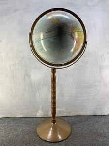 Vintage Globemaster Replogle 12” Globe with 32” Wood Metal Stand - Picture 1 of 4
