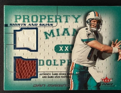 2001 Fleer Focus - Property Of Miami Dolphins Jersey Dual Relic DAN MARINO 49/50 - Image 1 of 2