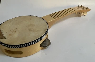 Banjo Ukelele Tambourine Blond Wood, Skin Head - Image 1 of 4