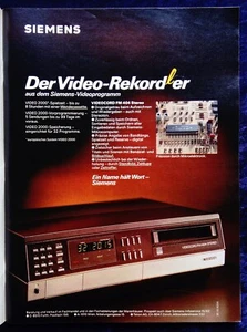 Siemens Video-Rekorder, Video 2000, originale Werbung aus 1982 - Picture 1 of 1
