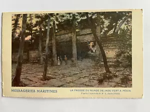 👍1900s CHINA PEKING GREEN JADE CLOUD PAGODA POSTCARD - Picture 1 of 3