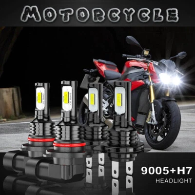 Kit de 4 bombillas de faros LED H7 9005 para BMW S1000R 2014 2015 2016 2017 2018 2019 Foto 1 de 4