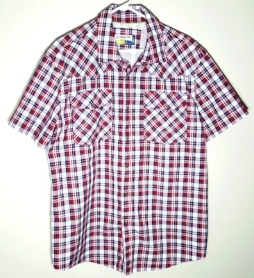 Magellan Vented Fishing Shirt | Red Plaid Button Front Short Sleeve Mens Medium - Image 1 of 4