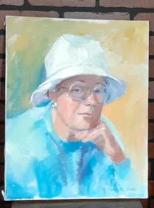 PINTURA ORIGINAL PERRIETTA HESTER SOBRE LIENZO 20 x 16 OBRA DE ARTE ARTISTA AMERICANO - Imagen 1 de 8