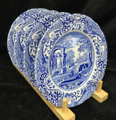 Spode Blue Italian Side Dessert Luncheon Plates Set of 4 (19cm) VGC - Image 1 of 4