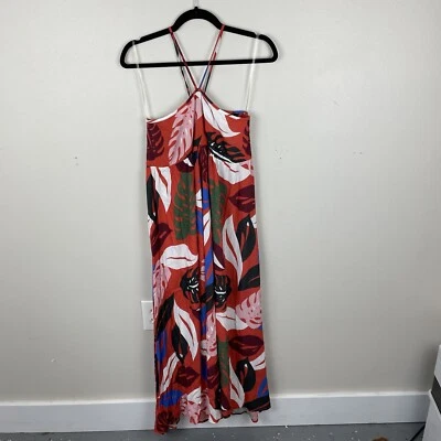 Maxi Vestido Rachel Pally Halter Hoja de Palma Talla S Multicolor Solero Playa Vacaciones Foto 1 de 4