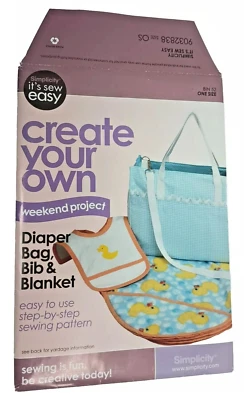 Simplicity 9033332838  Unisex Infant Blanket Bib Blanket Sewing Pattern New - Image 1 of 4