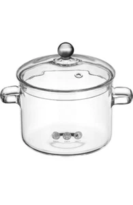Glass Stew Pot Glass Food Pot Household Stew Pot Stovetop Glass Pot with Lid - Picture 1 of 7