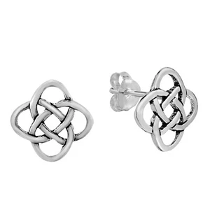 Beautifully Intricate Celtic Knot Sterling Silver Post Stud Earrings - Picture 1 of 5
