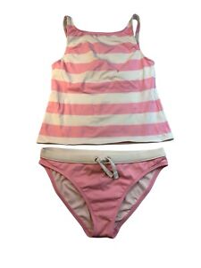 La Blanca by Rod Beattie 2-Piece Swimsuit Bikini  top Set Pink And White  Sz 10