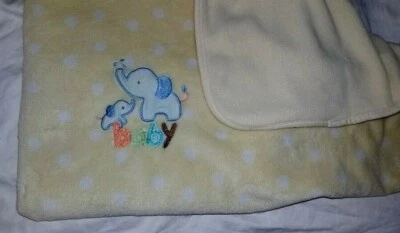 Carters Child Of Mine желтый в горошек слон Baby плюшевое одеяло мягкий милый  - Изображение 1 из 4