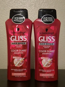 Lot of 2 - Schwarzkopf Gliss Hair Repair Keratin Color Guard Shampoo 13.6 oz - Picture 1 of 2
