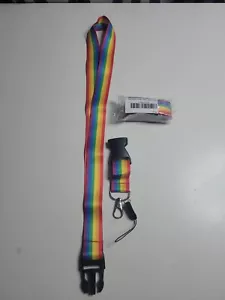 Lot Of 2 Rainbow Pride Lanyard Key Chain Neck Strap Holder Detachable Clasp - Picture 1 of 5