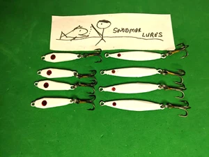 1/4 oz SLAB and flutter Jigging spoon Lures Casting Lead Weight White Lot 8 - Picture 1 of 6