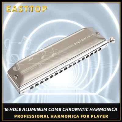 EASTTOP EMP-16 Upgrade Chromatic Harmonica 16Hole 64Tone Key of C Chromatic Mouth Organ