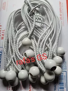 Premium 100 piezas Piezas 9" bola blanca bungee lona bungie lona amarrada lonas Super GS - Imagen 1 de 2