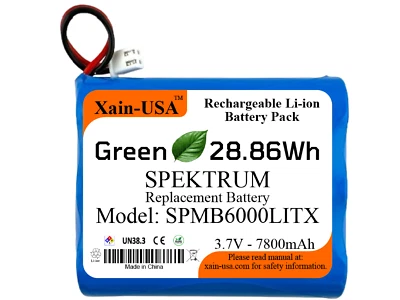Spektrum 3.7V 1S 7800mAh RC Remote Control Transmitter Battery iX12 SPMB6000LITX - Image 1 of 4