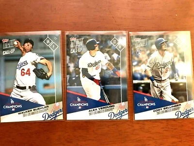 2017 Topps Now Postseason Los Angeles Dodgers Cody Bellinger, Verdugo, Walker RC - Image 1 of 4