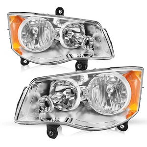 Pair For 2011-2018 Dodge Grand Caravan 2008-2016 Chrysler Town&Country Headlight - Picture 1 of 8