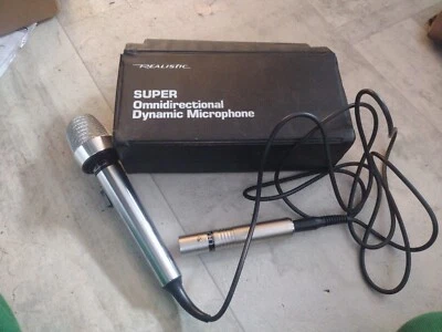 Vintage Realistic Cardioid Dynamic Microphone 33-992 silver chrome handheld - Image 1 of 4