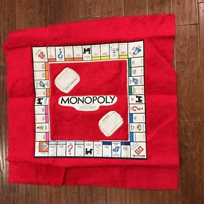 Alfombra Monopoly MCM de Colección Años 60 Red Shag Tablero de Juego 30" xo 30" Foto 1 de 4