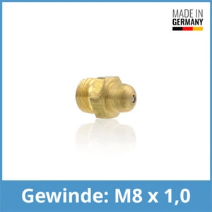 DIN 3402 K1 M8 x 1,0 Messing Kugelschmiernippel Schmiernippel - Picture 1 of 1