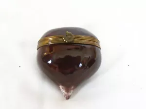 Rare Tiffany & Co Limoges Chestnut Trinket Box Peint Main 2" - Picture 1 of 4