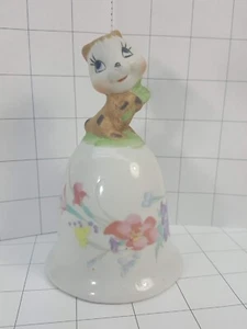 Vintage Ucagco Ceramic Skunk chipmunk Rose Flower Bell Japan Brown #14 - Picture 1 of 3