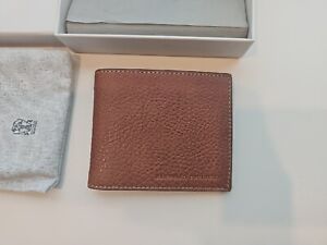 Brunello Cucinelli Men's Luxury Bifold Brown Leather Wallet