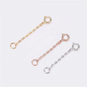 925 Sterling Silver Necklace Bracelet Anklet Extender Safety Chain Lobster Clasp - Picture 1 of 8