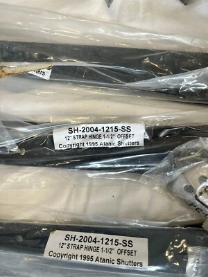 AtanicPair Shutter 12" Strap Hinge Offset SH-2004-1215-SS - Image 1 of 2