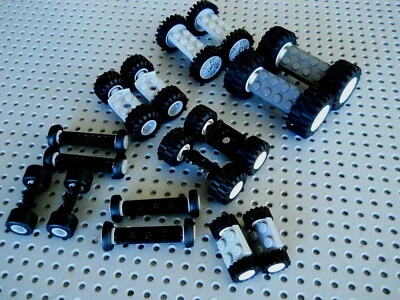 Lego 80 pieces Wheels Bulk Vehicle Parts Car Truck Tires axle Rim Set mixed size - Image 1 of 4