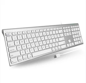 Macally Ultra Slim USB Wired Keyboard for Mac With 4.5 ft USB cable: BRAND NEW - Picture 1 of 7