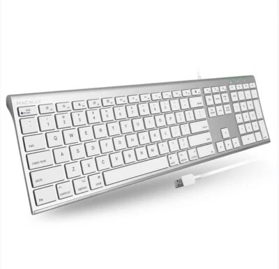 Macally Ultra Slim USB Wired Keyboard for Mac With 4.5 ft USB cable: BRAND NEW  - Image 1 of 4