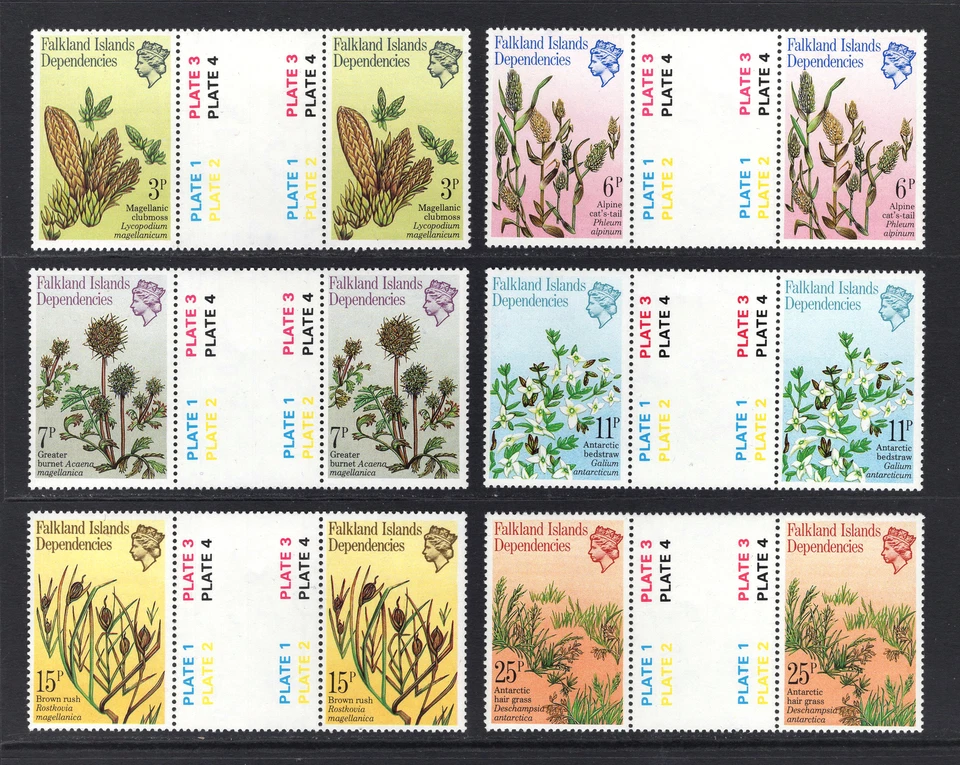 M9993 FID-Georgia del Sur 1981 SG89/94 - 1981 Plantas en pares de canaletas de placa. Foto 1 de 1