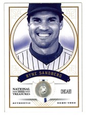 2012 Panini National Treasures Ryne Sandberg 3/Button Patch Card Cubs HOF