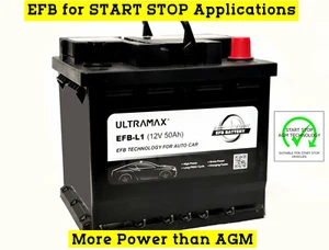 12V Car Battery, Type 063H, YBX9012, 50Ah 540CCA AGM Start Stop Yuasa - Picture 1 of 4