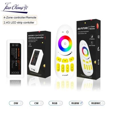 2.4G Wirelesss RF LED controller Dimmer RGB RGBW 12-24V 4-Zone Remote led strip - Image 1 of 4