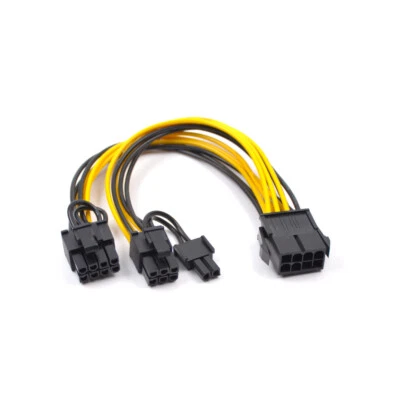 8 Pin PCI Express auf 2x 8 (6+2) Pin PCI-E Stromkabel Adapter für Grafikkarte - Bild 1 von 4