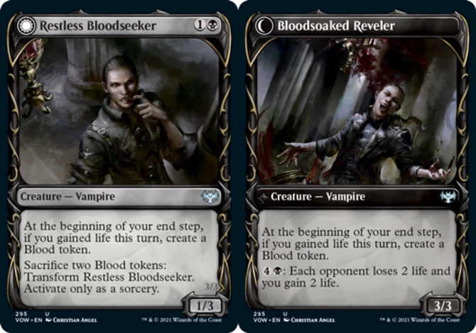 x1 Restless Bloodseeker // Bloodsoaked Reveler - Showcase - Innistrad: Crimson V - Image 1 of 1