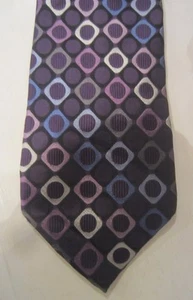 Corbata de cuello Michael Kors para hombre púrpura patrón geométrico 58 x 4 - Imagen 1 de 3