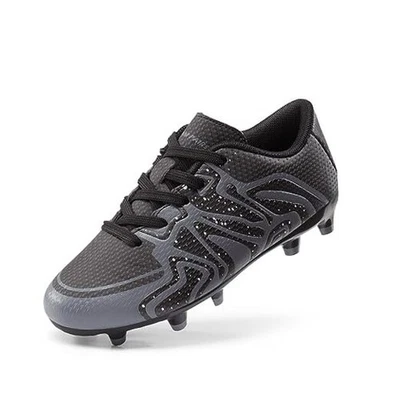  Boys Girls Soccer Cleats Youth Firm Groud 13 Little Kid Black/Dark/Grey/White - Image 1 of 4