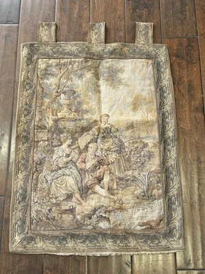 "Tapiz antiguo francés colgante de pared, escena romántica 20""x27"""   Foto 1 de 4