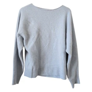 Vince Women's 100% Cashmere Sweater - Size M - Baby Blue Boatneck Luxury Minimal - Picture 1 of 5