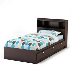 Cakao Twin Mate's Bed & Bookcase Headboard - Picture 1 of 1