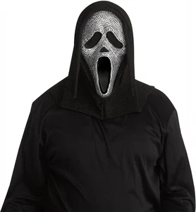 Fun World Officially Licensed Ghost Face Crystal Bling Mask Costume Acc Silver - Picture 1 of 3