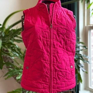 GAP Kids Pink Quilted Vest with Stand-Up Collar I US Large I Hearts - Picture 1 of 10