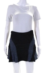 10 Crosby Derek Lam Damen A-Linie Minirock Marineblau Baumwolle Größe 2 - Bild 1 von 7