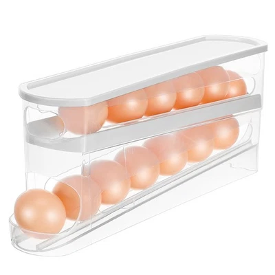  Auto Rolling Fridge Egg Organizer Countertop Holder for Fresh Eggs - Bild 1 von 4