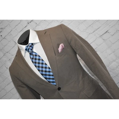 Hugo Boss Summer Blazer Sports Coat Jacket Mens Size 40 Short Tan 2Btn Cotton - Image 1 of 4